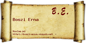 Boszi Erna névjegykártya